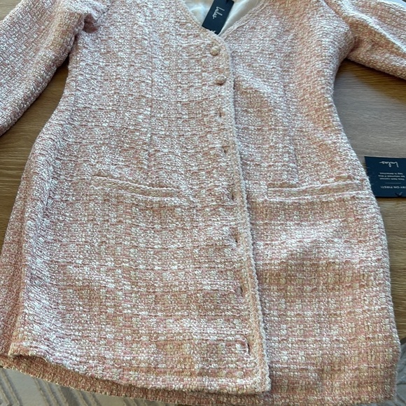 Sandro Orange Pink Buttoned Long Sleeve Sweater Dress - Picture 4 of 7